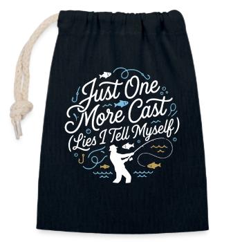 Just One More Cast Lies I Tell Myself Angler - Verschließbarer Geschenkbeutel aus Baumwolle (14x20cm) - Navy - Vorne