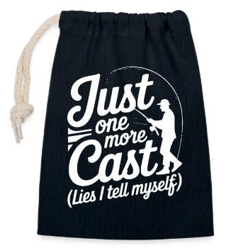 Just One More Cast Lies I Tell Myself Angeln - Verschließbarer Geschenkbeutel aus Baumwolle (14x20cm) - Navy - Vorne