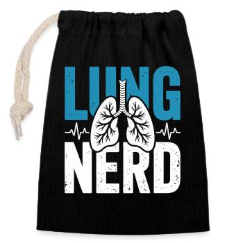 Lung Nerd Lungenliebhaber Shirt - Verschließbarer Geschenkbeutel aus Baumwolle (14x20cm) - Schwarz - Vorne