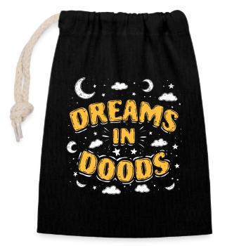 Doodle Doodle Drawing Dreams In Doods - Closable cotton gift bag (14x20cm) - black - Front