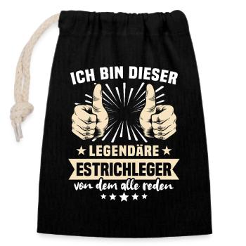 Screed Layers Sayings - Closable cotton gift bag (14x20cm) - black - Front
