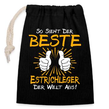 Screed Layer Gift Idea - Closable cotton gift bag (14x20cm) - black - Front