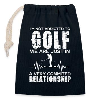 Golf-Beziehung: Engagierte Passion - Verschließbarer Geschenkbeutel aus Baumwolle (14x20cm) - Navy - Vorne