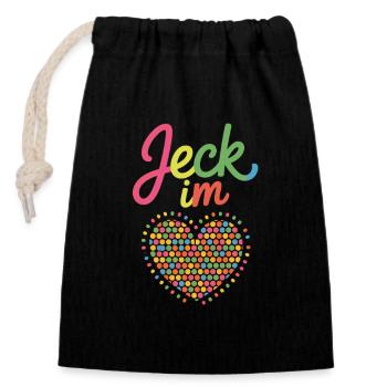 Costume de confettis du Carnaval de Jeck in the Heart - Sac cadeau en coton avec cordon (14 x 20 cm) - noir - Devant