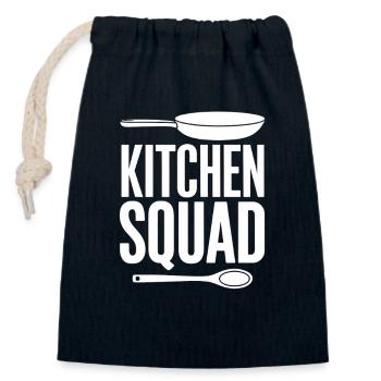 Kitchen Squad Kochteam Küchencrew Hobbyköche - Verschließbarer Geschenkbeutel aus Baumwolle (14x20cm) - Navy - Vorne