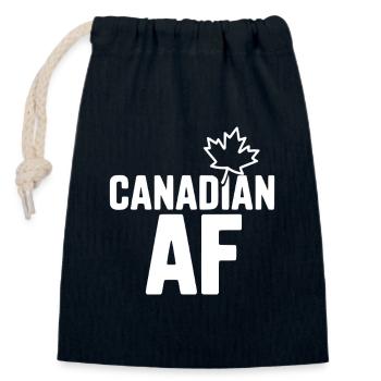 Forces canadiennes de la Marine - Sac cadeau en coton avec cordon (14 x 20 cm) - bleu marine - Devant