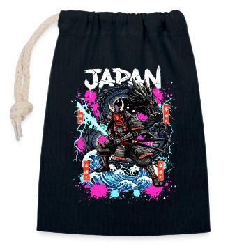 Hannya Samurai Drache – Japan Neon Streetwear - Verschließbarer Geschenkbeutel aus Baumwolle (14x20cm) - Navy - Vorne
