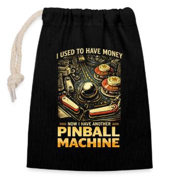 Joueur de flippers machine à flipper - Sac cadeau en coton avec cordon (14 x 20 cm) - noir - Devant