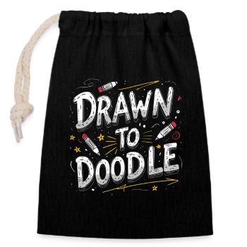 Doodle Doodle Drawing Draw To Doodle - Closable cotton gift bag (14x20cm) - black - Front