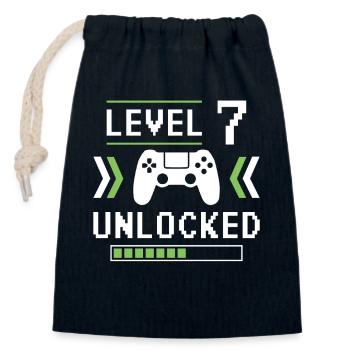 Level 7 Unlocked - Closable cotton gift bag (14x20cm) - navy - Front