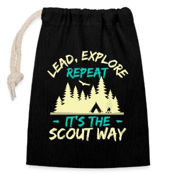 Girl Scout Leader Lead Explore Repeat Scout - Verschließbarer Geschenkbeutel aus Baumwolle (14x20cm) - Schwarz - Vorne