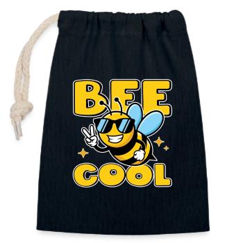 Bee Cool – lustige Biene mit Sonnenbrille & Peace - Verschließbarer Geschenkbeutel aus Baumwolle (14x20cm) - Navy - Vorne