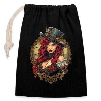 Femmes Steampunk Magnifiques Steampunk - Sac cadeau en coton avec cordon (14 x 20 cm) - noir - Devant