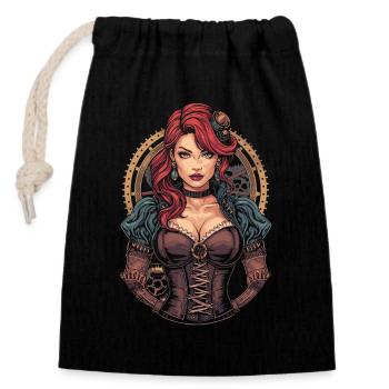 Femmes Steampunk Magnifiques Steampunk - Sac cadeau en coton avec cordon (14 x 20 cm) - noir - Devant