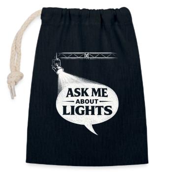 Lichttechniker Ask Me About Lights - Closable cotton gift bag (14x20cm) - navy - Front