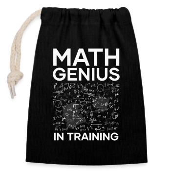 Génie des mathématiques en formation - Sac cadeau en coton avec cordon (14 x 20 cm) - noir - Devant