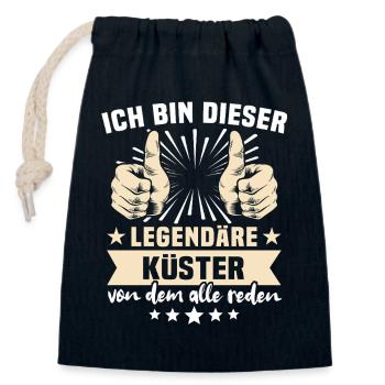 Dictons du sacristain - Sac cadeau en coton avec cordon (14 x 20 cm) - bleu marine - Devant
