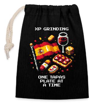 Grinding XP | Tapas Spain Bar Hopping - Closable cotton gift bag (14x20cm) - black - Front