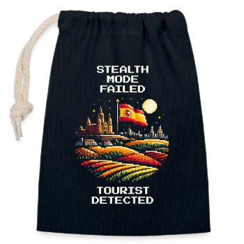 Stealth fehlgeschlagen | Tourist Spanien Reise - Verschließbarer Geschenkbeutel aus Baumwolle (14x20cm) - Navy - Vorne