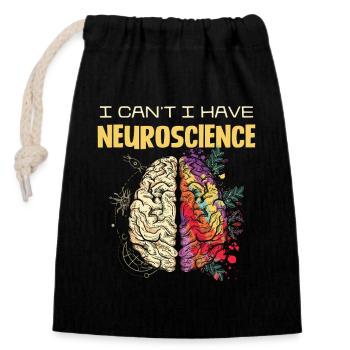 Neuroscience Brain Colors Design - Closable cotton gift bag (14x20cm) - black - Front