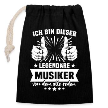 Légende du musicien - Sac cadeau en coton avec cordon (14 x 20 cm) - noir - Devant