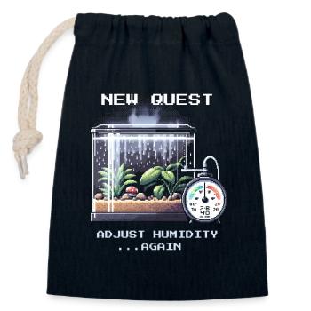 Neue Quest: Luftfeuchte regeln | Terrarium - Verschließbarer Geschenkbeutel aus Baumwolle (14x20cm) - Navy - Vorne
