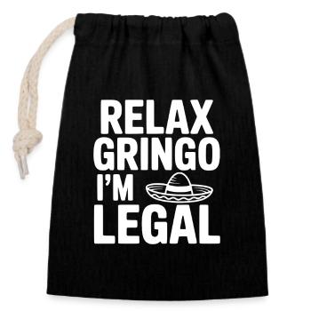 Entspann dich, Gringo, ich bin legal - Verschließbarer Geschenkbeutel aus Baumwolle (14x20cm) - Schwarz - Vorne
