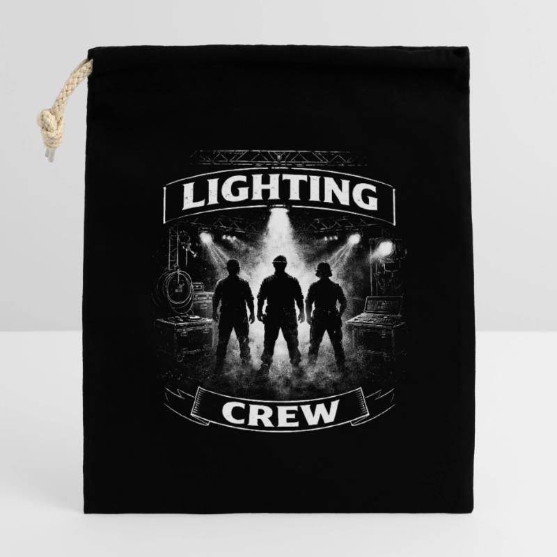Technicien en éclairage Technicien en éclairage Équipe d’éclairage Sac cadeau en coton avec cordon (14 x 20 cm)