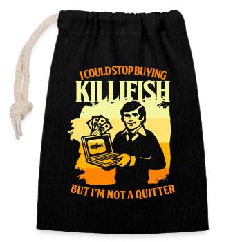 Toothcarp Killfish Toothed carp - Closable cotton gift bag (14x20cm) - black - Front