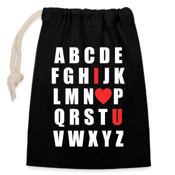 Valentine's Day Design – Romantic Gift Love - Closable cotton gift bag (14x20cm) - black - Front