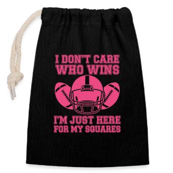 Squares Fußball-Humor-Tee - Verschließbarer Geschenkbeutel aus Baumwolle (14x20cm) - Schwarz - Vorne