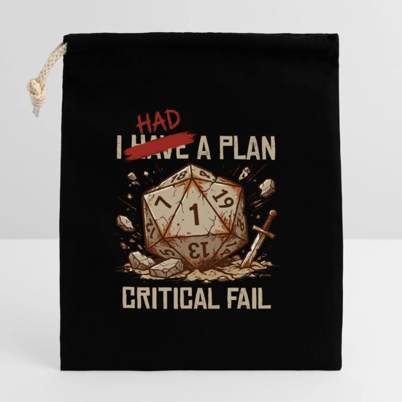 Échec critique – J’avais un plan cube Sac cadeau en coton avec cordon (14 x 20 cm)