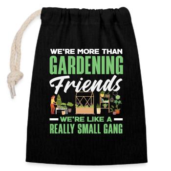 Gardening Friends Little Gang Funny Gardener - Closable cotton gift bag (14x20cm) - black - Front
