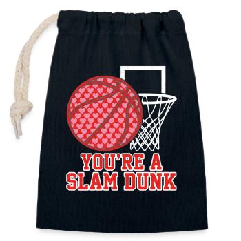  You Are A Slam Dunk Funny Basketball Sports - Closable cotton gift bag (14x20cm) - navy - Front