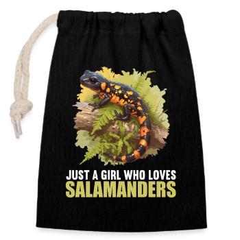 Fire Salamander Salamander - Closable cotton gift bag (14x20cm) - black - Front
