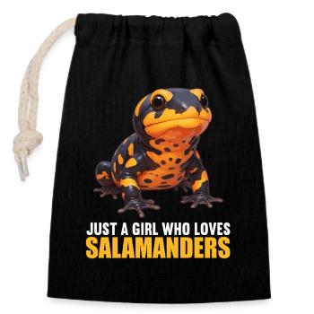 Fire Salamander Salamander - Closable cotton gift bag (14x20cm) - black - Front