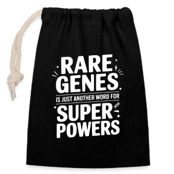 Rare Genes is Just Another Word for Superpowers - Closable cotton gift bag (14x20cm) - black - Front