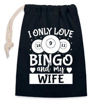 Bingo Player I Only Love My Wife & Bingo - Verschließbarer Geschenkbeutel aus Baumwolle (14x20cm) - Navy - Vorne