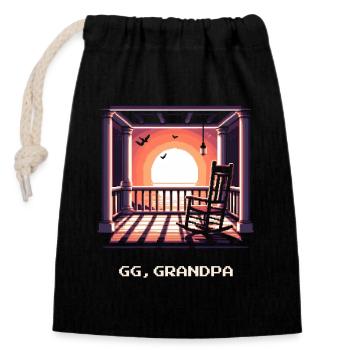 GG Grandpa | Black Humor Undertaker - Closable cotton gift bag (14x20cm) - black - Front