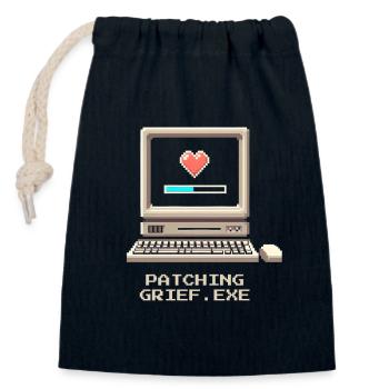 Patch Grief | Undertaker Irony - Closable cotton gift bag (14x20cm) - navy - Front
