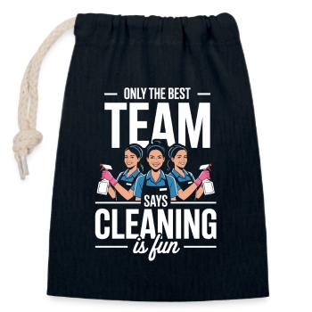 Reinigungskraft Putzteam Dienstleistung Reinigung - Verschließbarer Geschenkbeutel aus Baumwolle (14x20cm) - Navy - Vorne