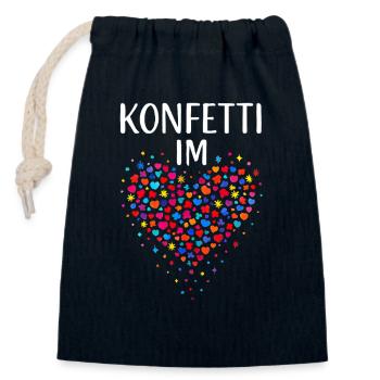 Carnival confetti in the heart of Shrovetide Carnival - Closable cotton gift bag (14x20cm) - navy - Front