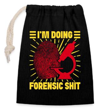 Étudiant en sciences médico-légales qui fait des trucs en criminalistique - Sac cadeau en coton avec cordon (14 x 20 cm) - noir - Devant