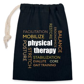 Physiotherapie Wortwolke: Mobilisierung - Verschließbarer Geschenkbeutel aus Baumwolle (14x20cm) - Navy - Vorne