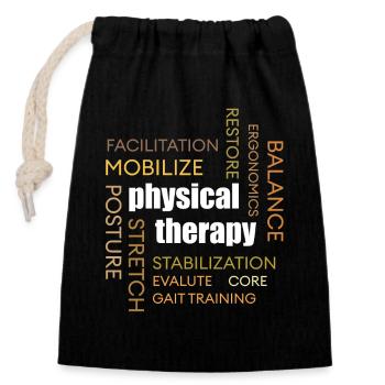 Physiotherapie Wortwolke: Mobilisierung - Verschließbarer Geschenkbeutel aus Baumwolle (14x20cm) - Schwarz - Vorne
