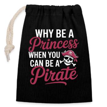 Pirate Princess Rebellion Tee - Closable cotton gift bag (14x20cm) - black - Front