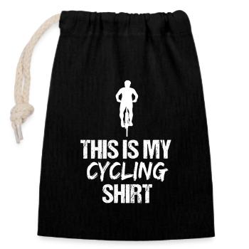This Is My Cycling Shirt Funny Bike Rider Gift - Closable cotton gift bag (14x20cm) - black - Front