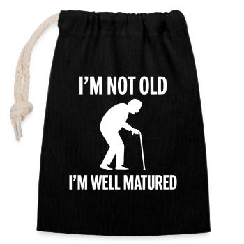 Senior Citizen Humor Rentner Motiv - Verschließbarer Geschenkbeutel aus Baumwolle (14x20cm) - Schwarz - Vorne