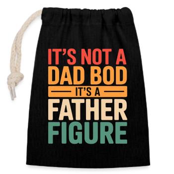It's Not A Dad Bod It's A Father Figure - Verschließbarer Geschenkbeutel aus Baumwolle (14x20cm) - Schwarz - Vorne