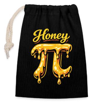 Honey Pi - jeu de mots Honey Pie - Sac cadeau en coton avec cordon (14 x 20 cm) - noir - Devant